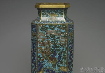 图片[2]-Cloisonne eight-sided vase with phoenix decoration, Qing dynasty-China Archive